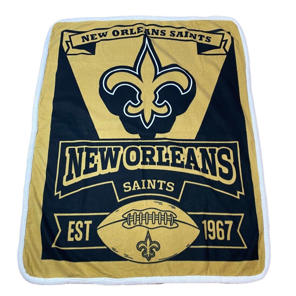 NFL New Orleans Saints Soft Fleece Plush Throw Blanket